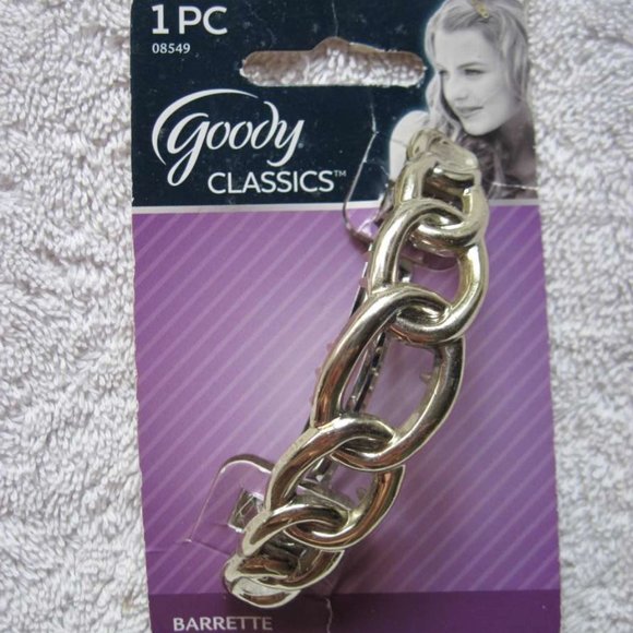 Interlocking Rings Goody Plastic Hair Barrette Metal Back Silver Gold Black Ring - Picture 11 of 16